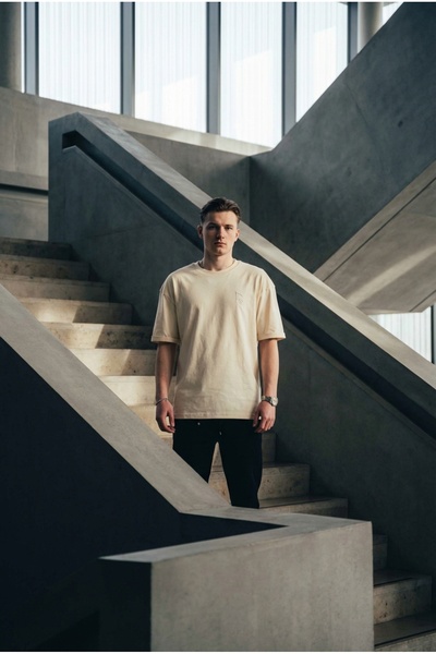 bombe Tricou semi-oversize cu imprimeu pentru bărbați