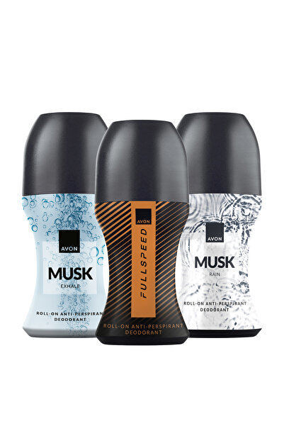 AVON Full Speed Musk Rain ve Musk Exhale Erkek Rollon Paketi
