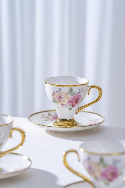 ACAR Syt-08095 Yolanda 6-Person Coffee Cup Set Colorful - 90 ml