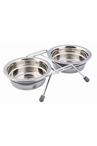 Trixie Set de 2 boluri din oțel inoxidabil cu suport 2 x 1,5 l/21 cm