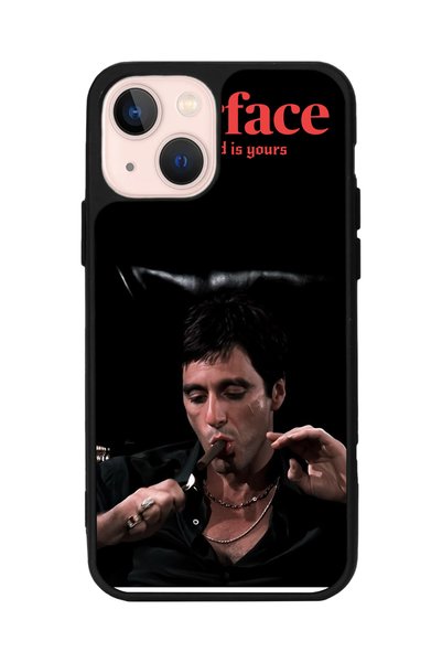 BGAKSESUAR iPhone 15 Uyumlu Scarface Tasarımlı Glossy Premium Kılıf