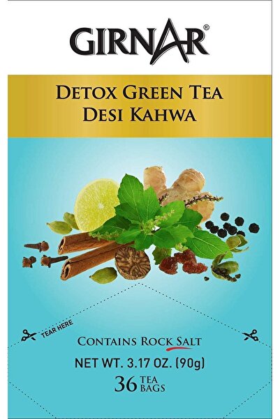 GIRNAR Green Tea, Desi Kahwa, 36 Tea Bags (Pack of 4)