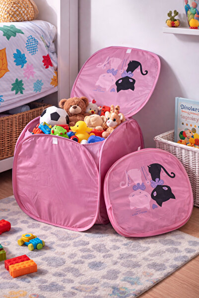Binbirreyon Παιδικό Δωμάτιο Καλάθι Πλυντηρίου με Κάλυμμα Καλάθι Παιχνιδιών 40...