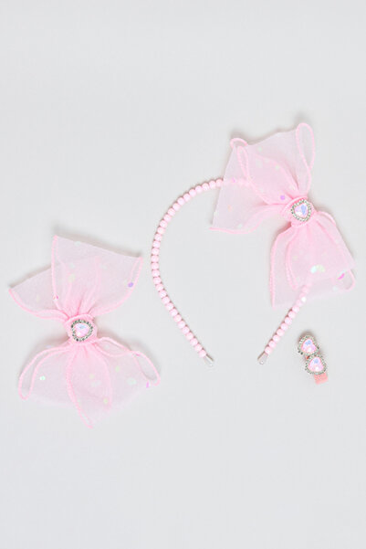 R&B Girl's Pink Hairband & Hairclip Set