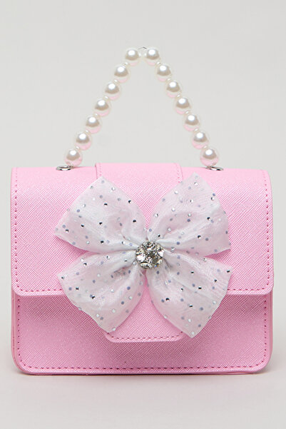 R&B Girl's Pink Bow Detail Top Handle Bag