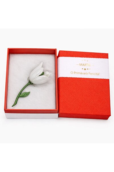 OEM Broșă Elegantă Ghiocel Alb – Mărțișor – Accesoriu de Primăvară