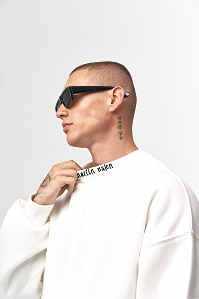 martin valen Men's O-Neck Off-White Oversize Sweatshirt