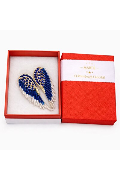 OEM Broșă Elegantă Aripi de Inger Albastre – Accesoriu de Primăvară