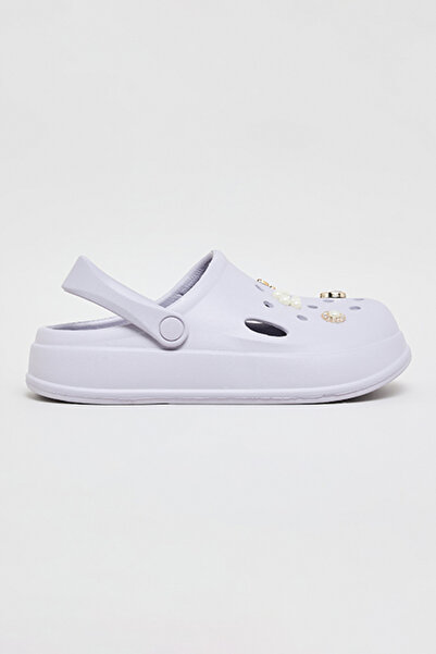 R&B Women's Purple Charm Detail Slingback Clogs