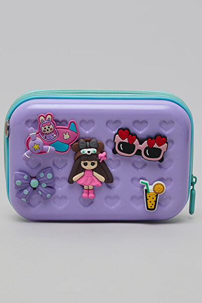 R&B Girl's Purple 3D Detail Printed Sling Bag