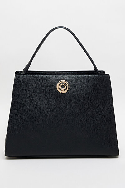 R&B Women's Black Solid Handheld Bag