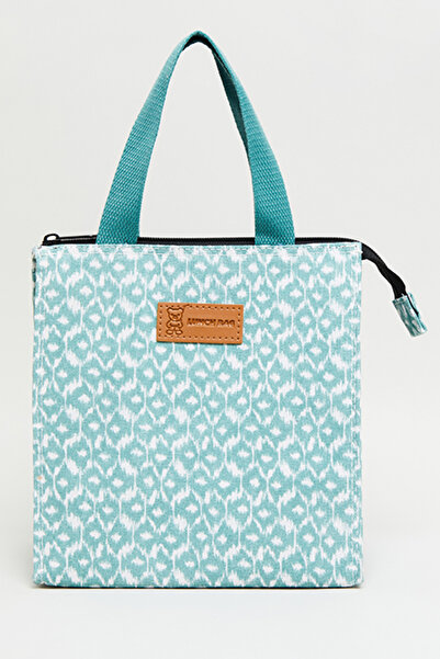 R&B Unisex Green Patterned Lunch Bag