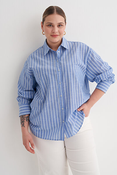 MYLİNE Памучна риза на райета