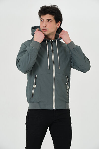 PIQUE Men's coat hooded mesh lined men's raincoat