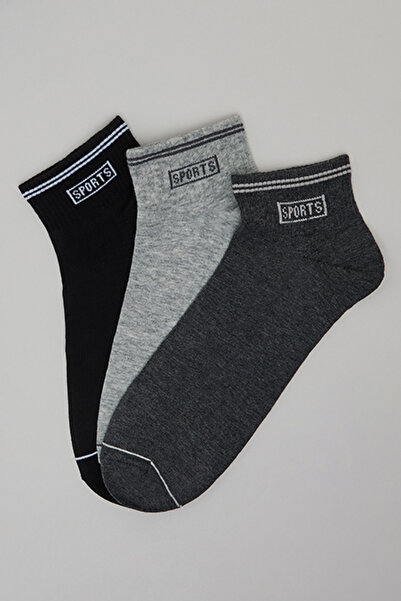 R&B Men's Multicolor 3 Pack Printed Ankle Socks