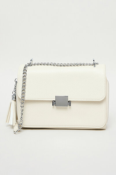 R&B Women's Cream Textured Convertible Crossbody Bag