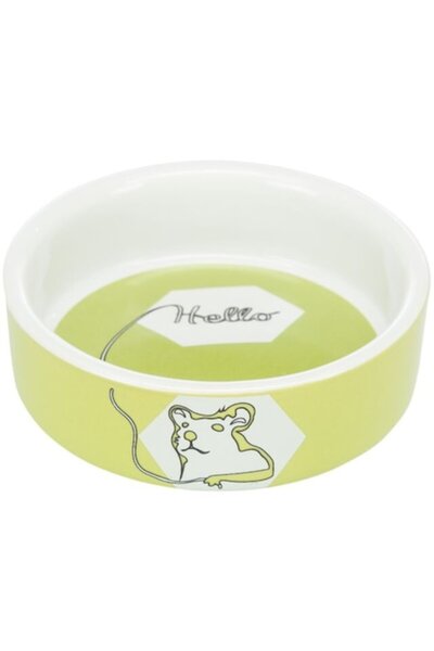 Trixie Bol ceramic pentru hamsteri Trixie, Hello, 90 ml, 8 cm, multicolor
