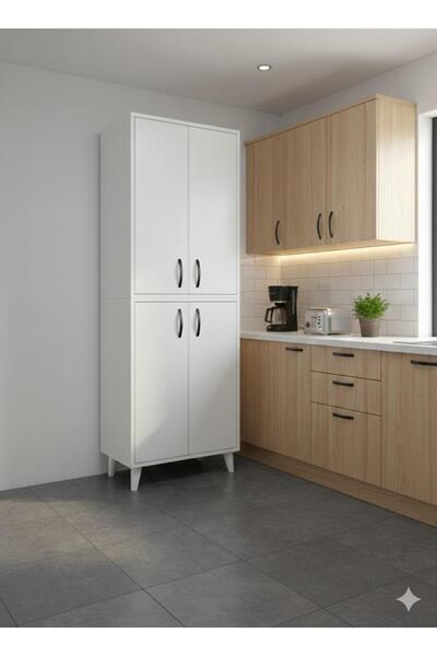 Haus Modüler Urla Çok Amaçlı Mutfak Dolabı,Erzak Dolabı Beyaz