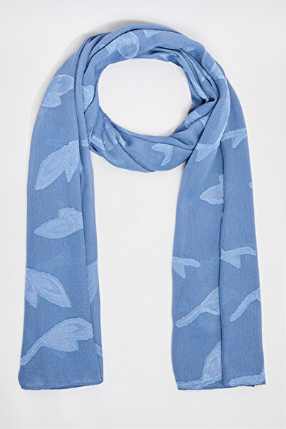 R&B Women's Blue Jacquard Scarf, 180X85cm