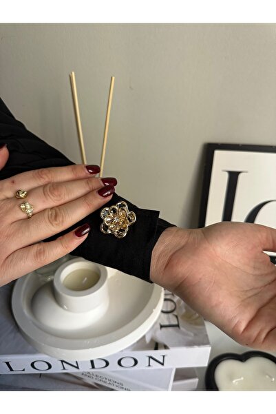 RENDA ACCESSORY Gold Çiçek Düğme Kapağı 2 Adet