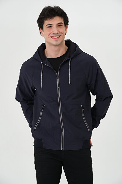 PIQUE Men's Coat Hooded Mesh Lined Men's Raincoat