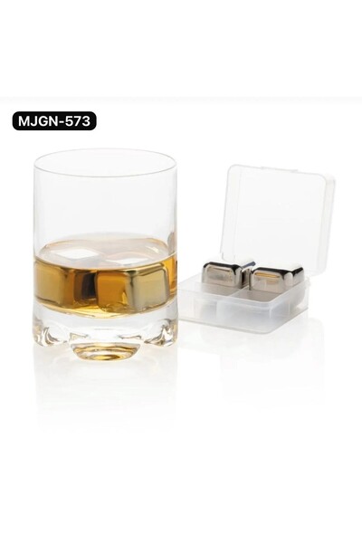 TakÇalıştır Double Steel Metal Coated Ice Box Set - Stainless Reusable Ice Cube
