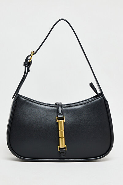 R&B Women's Black Solid Shoulder Bag