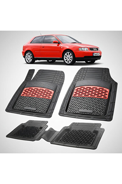 TEAMCAR Audi A3 (8L) Floor Mats Compatible 1996–2003 Rubber Floor Mat | Red
