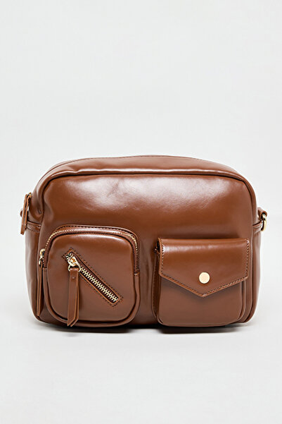 R&B Women's Brown Solid Crossbody Bag