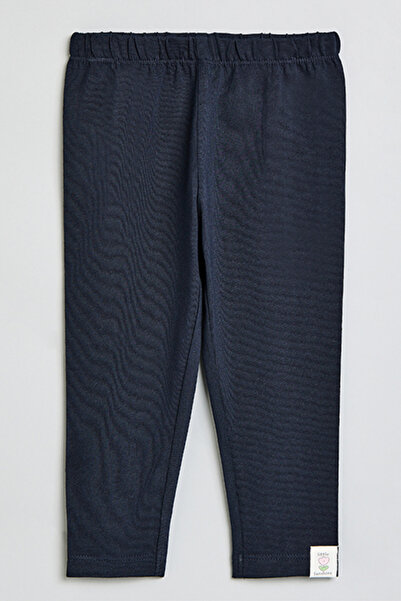 R&B Boy's Dark blue Solid Leggings with Elastic Waist