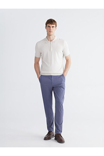 LC Waikiki بنطلون تشينو رجالي من قماش الغبردين ذو قصة ضيقة من إنديجو