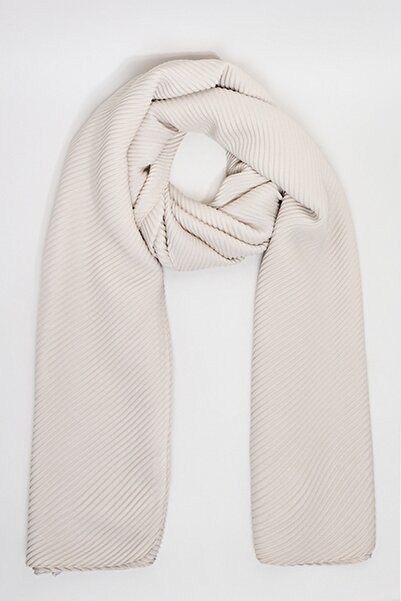 R&B Women's Beige Textured Scarf, 180X85cm