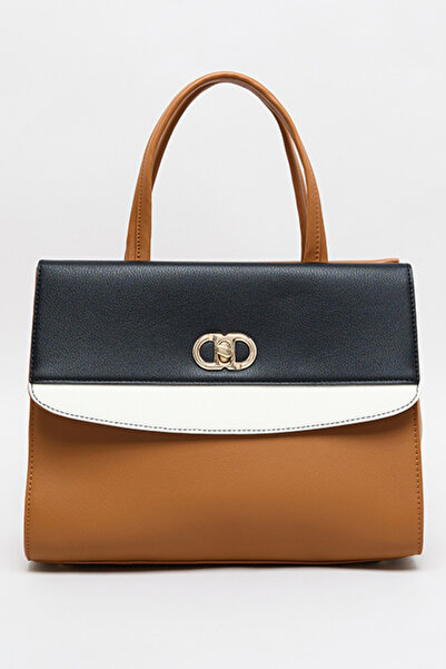 R&B Women's BROWN Color Block Tote Bag