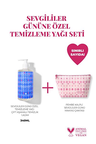 COSMED CLEANSING OIL + SEV.GÜNÜ MAKYAJ CANTASI