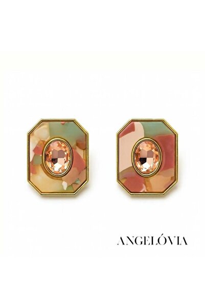 Angelovia Colorful Patterned Steel Earrings
