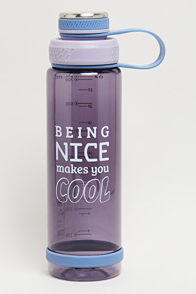 R&B Unisex Purple Printed Water Bottle, 800Ml