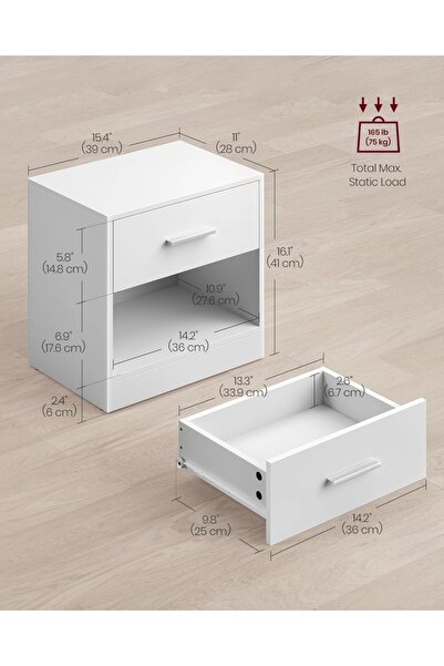 Talis Noptiera, Talis, Alb, 39x27.6x41 cm