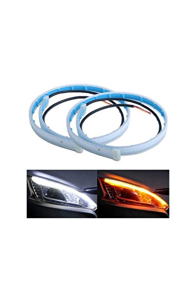 PyAuto Bandă LED flexibilă DRL, lumini de zi cu semnalizator dinamic 60 cm
