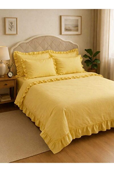 Lavin 100% Cotton Ruffled Double Duvet Cover