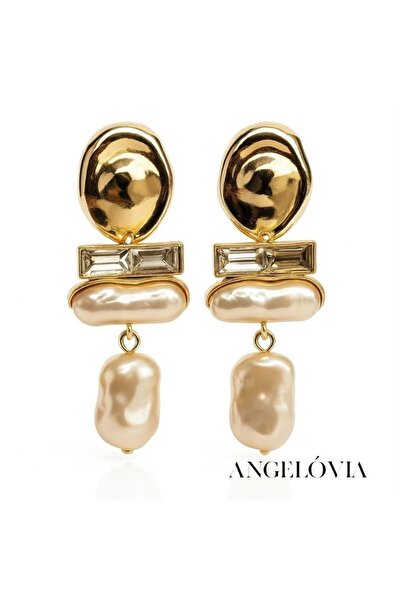 Angelovia PEARL DETAILED STEEL EARRING