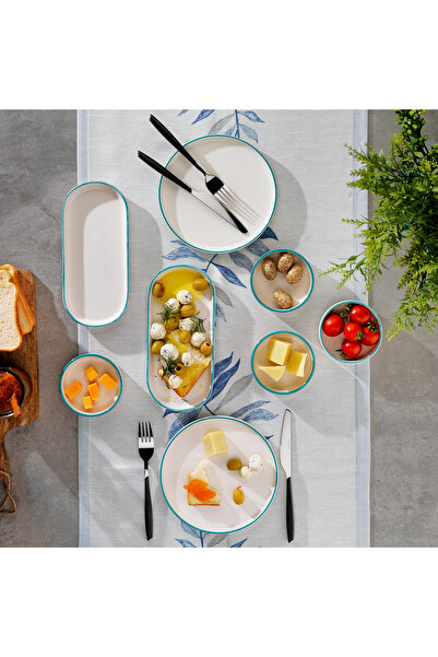 Schafer Iconic 4 Kişilik Kahvaltı Takımı 10 Parça-Turkuaz