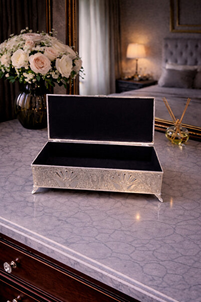 RASHA COLLECTION Gümüş Kaplama Dikdörtgen Kutu