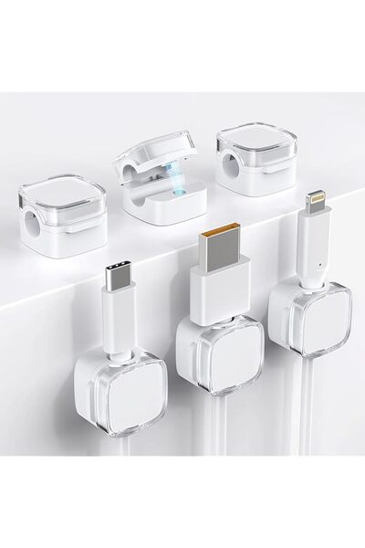 The Bros Cord Organizer, 6 Pack Magnetic Cable Clips Under Desk Cable Managem...