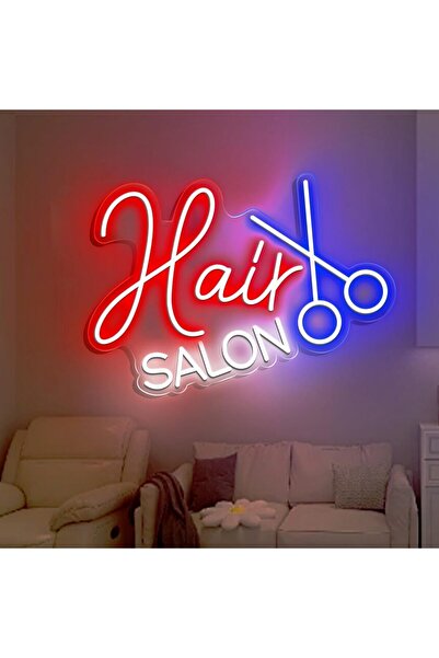 Slasa Hair Cut Salon Open LED Neon Sign Wall Decor Multicolor 30x40 cm