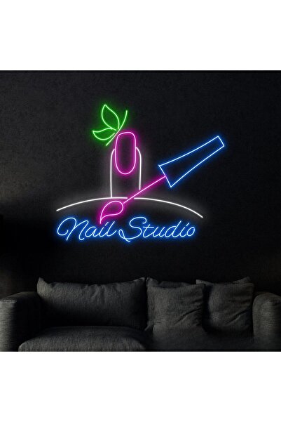 Slasa Nail Salon Hair Washing Cutting Styling LED Neon Sign Wall Decor 41x52 cm