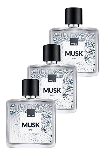 AVON Musk Rain Erkek Parfüm Edt 75 Ml. Üçlü Paket