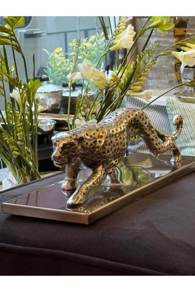 Dekordan House Gümüş Leopar Dekor Obje