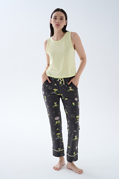 Hays Kadın Pamuklu Kolsuz Uzun Pijama Takımı