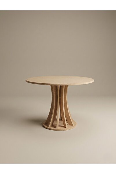 HMC DECOR Dekoratif Sütun Ayaklı 90 cm Yuvarlak Masa - Ham MDF Boyanmaya Hazı...