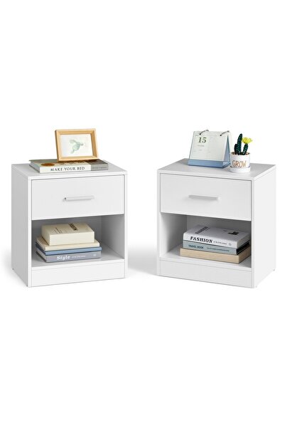Talis Set of 2 bedside tables White 39x27.6x41 cm